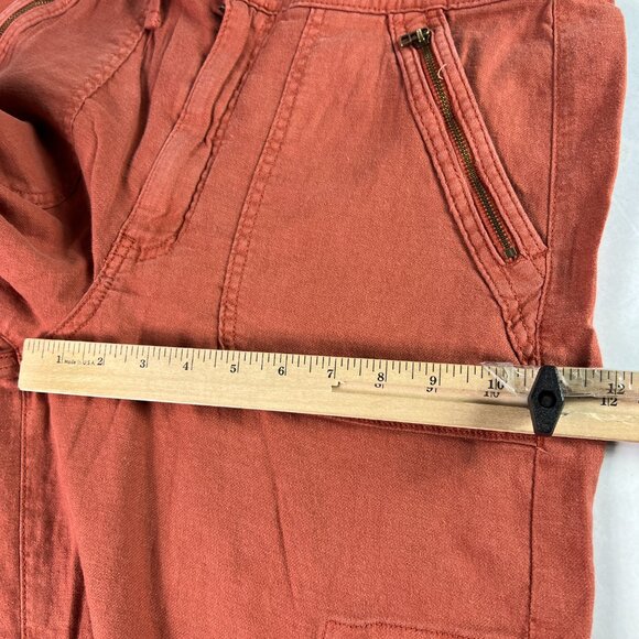 American Eagle Linen Blend Pants Women's 34x29* High Rise Wide Leg Orange Tag 12 - Picture 14 of 16